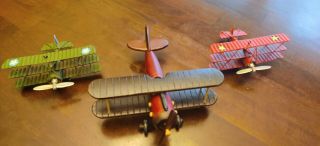 Collectable Wood And Metal Toy Vintage Air Planes