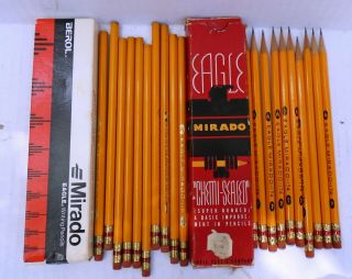 2 Boxes Of Vintage Berol Eagle Mirado 174 4 & 1 Usa Writing 20 Pencils