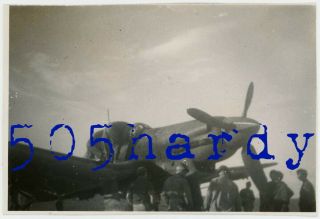 Wwii Us Gi Photo - 431st Gis Inspect Us Captured German Junkers Ju 87 Sardinia