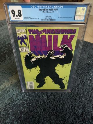 The Incredible Hulk 377 Third Print Cgc 9.  8 W.  Pages Only 7 9.  8 On The Planet