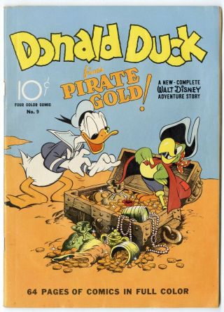 Donald Duck Four Color 9 Fn/vf 7.  0 White Pages 1st Carl Barks Art Dell 1942