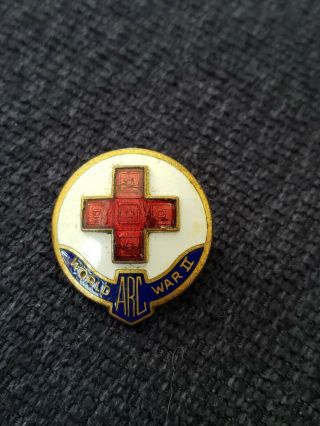 One Ww2 Arc American Red Cross Pin Enameled