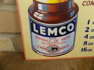 Vintage Lemco Oxo Bottle Grocery Advertising Sign 2