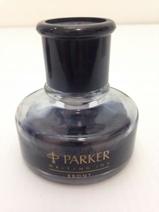 Vintage Parker Penman Writing Ink 50 Ml Ebony Bottle Only
