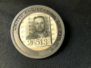 United Engineering Co. ,  Ltd.  Employee Badge Number 26513 2 " Round Pinback
