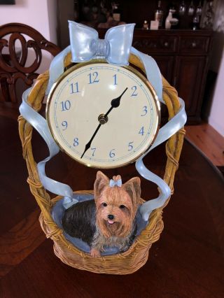 The Blue Ribbon Yorkie Clock Danbury Yorkshire Terrier Dog 12 Inch