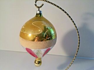 Antique Blown Glass Shaped Christmas Tree Ornament - West Germany - No Damage