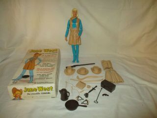 Marx Jane West Cowgirl Action Figure Doll Toy W Box Accessories