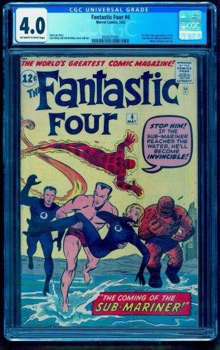 Fantastic Four 4 Cgc 4.  0 Oww Bright Colors No Marks Compare It To Our 5.  5
