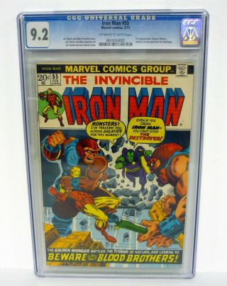 Iron Man 55 Marvel Comics 1st Thanos & Drax Appearances Cgc 9.  2 Ow - White 1973