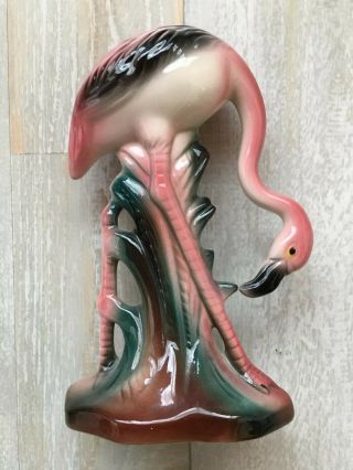 5 Vintage Mid - Century Porcelain Pink Flamingo Porcelain Ceramic Figurines 3