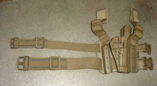 U.  S.  Military Tan Usmc Beretta 92/96 Pistol Blackhawk C1370 Drop Leg Holster