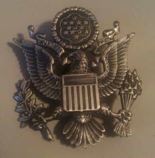 Vtg Ww2 Us Army Air Force Officer Hat Badge Military Badge Pin Marked Evans