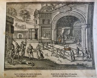 Pieter Van Der Borcht - Beheading John The Baptist - Orig Old Master Etching C.  1592