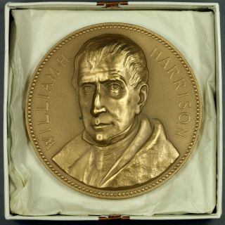 3 " Bronze William H.  Harrison Presidential Inauguration Medal Paperweight
