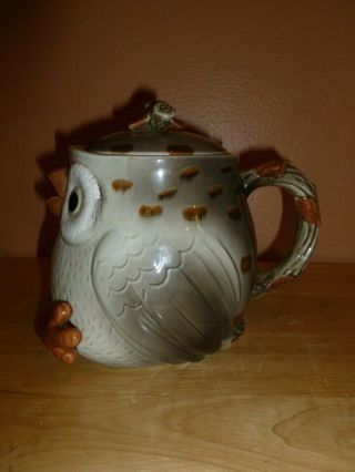 Vintage Fitz and Floyd Owl Teapot with lid and 2 teacups - 1978 Ceramic Japan 3