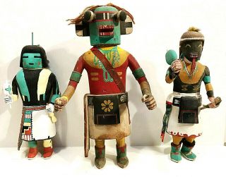30 Off 3 Hopi Pueblo Dolls Kachina Dancers 