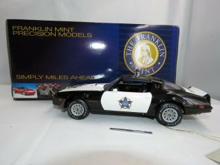 Franklin 1977 Pontiac Trans Am Police Car Le 276/2500 Die - Cast W/box 1:24