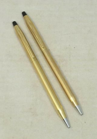 Two Vintage Cross 12kt Gold Filled Ballpoint Pens