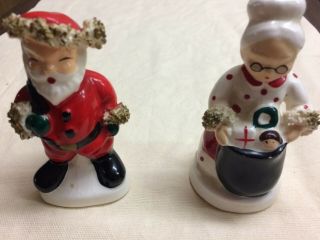 Vintage Mr.  And Mrs.  Santa Claus Salt And Pepper Shakers