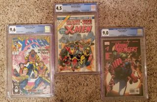 Giant Size X - Men 1 Cgc 4.  5 White Pages Plus 2 More Slabs