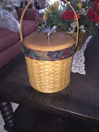 Longaberger Tall Ice Bucket Basket Combo,  Insulated Protector,  Lid,  Liner