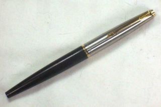 Vintage Parker 45gt Black Fountain Pen With Steel F Nib