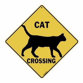 Cat Crossing Sign Silhouette 16 1/2 By 16 1/2 Cats Decor Signs Wildlife