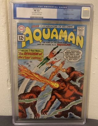 Aquaman 1 (1962) Cgc 6.  0 - First App Of Quisp And Fire Trolls