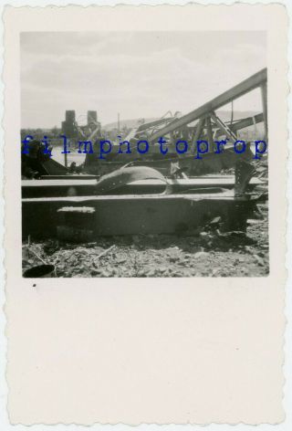 Wwii Us Gi Photo - Great Overall View Of Collapsed Ludendorff Bridge Remagen