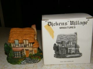1986 Dept 56 Dickens Village Miniature/ Box Cold Cast Porcelain Tan Roof Estate
