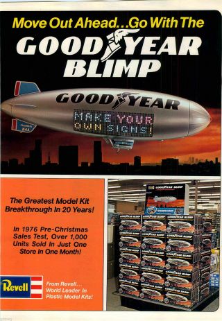 1977 Advert 4 Pg Revell Model Kits Goodyear Blimp Store Mass Display