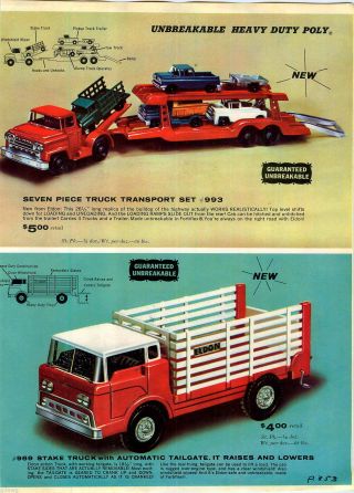 1960 ADVERT 12 Page Eldon Toy Truck Ride Em Locomotive Pick Up Tow Wrecker Dump 3