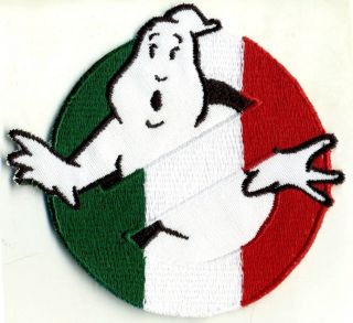 Italy,  Italian Flag Style Embroidered Ghostbusters No Ghost Iron - On Patch