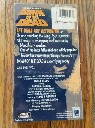 DAWN OF THE DEAD GEORGE A ROMERO FACTORY HORROR CLASSIC VHS 2