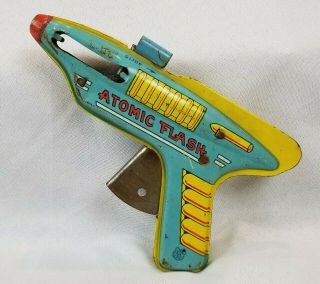 J Chein Tin Toy Atomic Flash Ray Gun Atomic Flash Tin Litho Ray Gun Patent 381