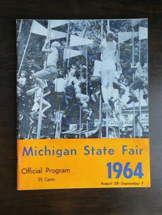 Vintage 1964 Michigan State Fair Souvenir Program August 28 - September 7