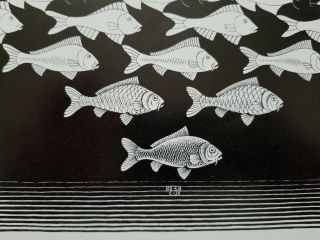 Sky And Water I Birds Morphing Into Fish Light & Dark Elements M C Escher Print