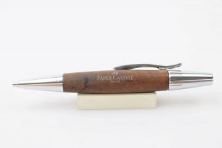 Authentic Faber Castell Ballpoint Pen E - Motion Wood & Chrome 800707