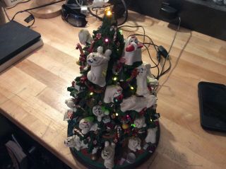 Danbury Maltese Dog Christmas Tree Lighted Adorable W@w
