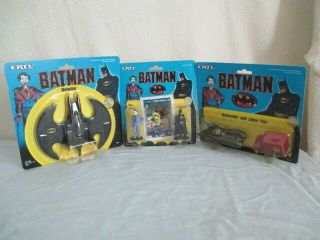 Ertl Batman & Joker Figure Batwing Batmobile & Joker Van 1990 Toy