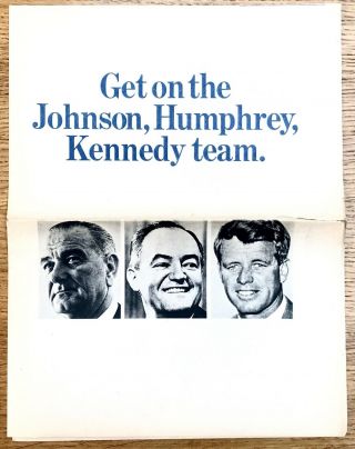 Orig 1964 Bobby Kennedy Senate Campaign 8 - Page Pamphlet,  Johnson,  Humphrey,  Us