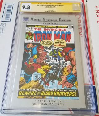 Marvel Milestone Edition Iron - Man 55 Cgc 9.  8 Ss Stan Lee Thanos Infinity