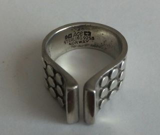 Vintage Anna Greta Eker Sterling Silver Ring,  Norway,  Bold Design,