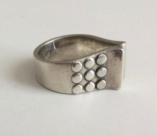 Vintage Anna Greta Eker Sterling Silver Ring,  Norway,  Bold Design, 3