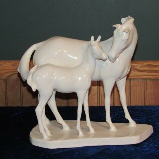 Vintage Anthony Ceramic Horse With Colt Figurine For Repair