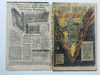 Tales of Suspense 39 (Marvel Comics 1963) 1st Appearance Iron Man,  no Avengers 3