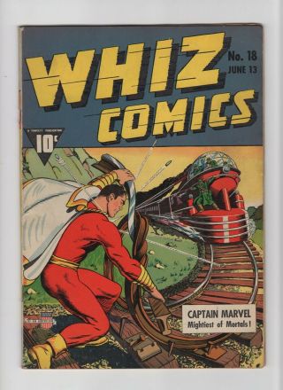 Whiz Comics 18 F/vf 7.  0 Fawcett Shazam Captain Marvel Classic Cover