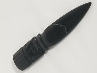 Black Obsidian Carved Athame heavy stone artifact art Unique Gift 2