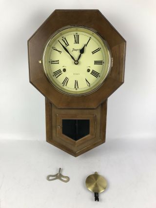 Vintage Spiegel & Co 31 Day Wall Clock Chimes Key Winding - 1606